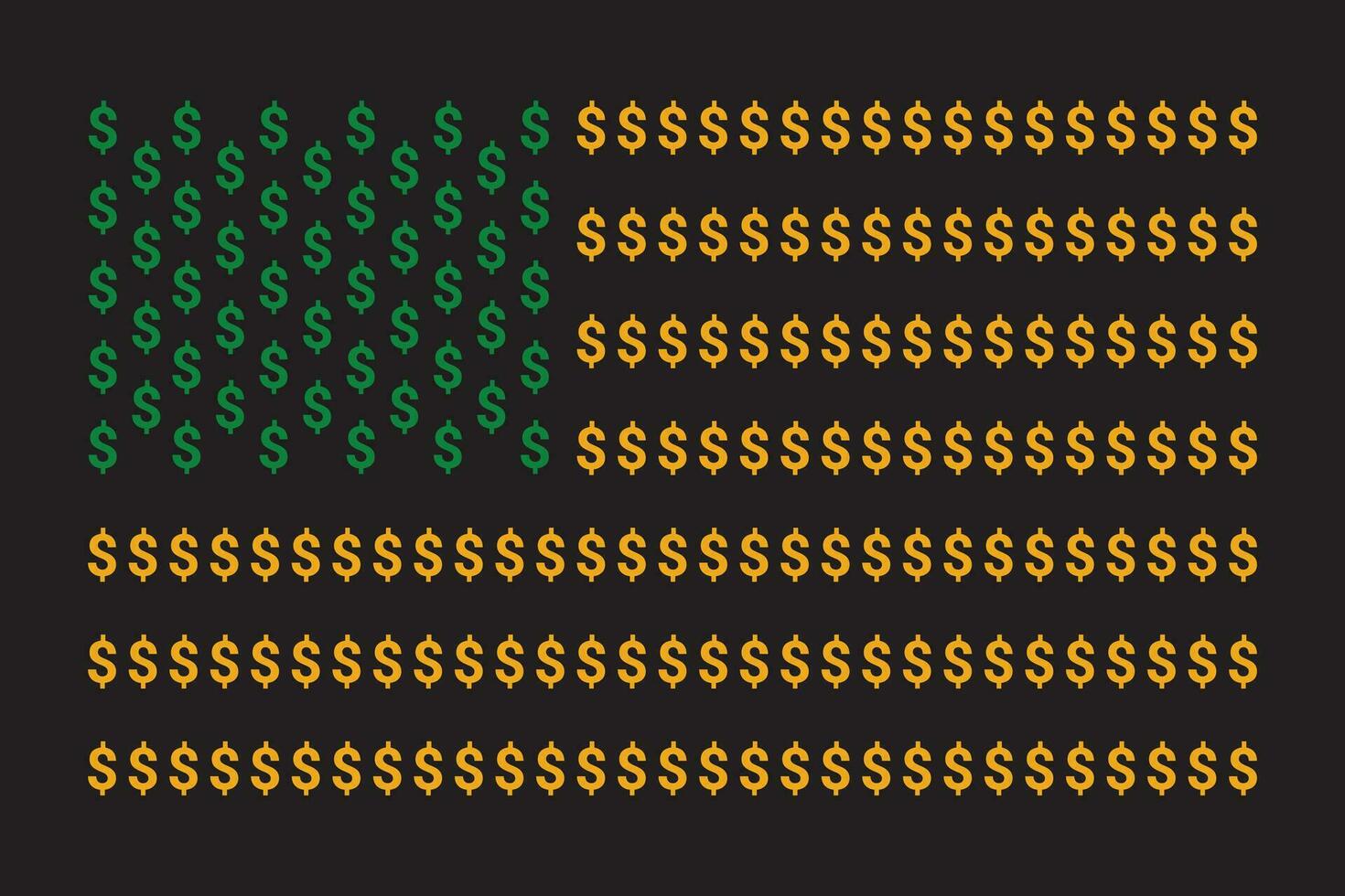 US Dollar Currency Symbol With Flag Vector