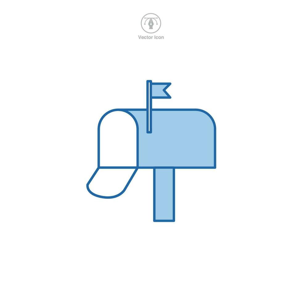 Mailbox icon symbol vector illustration isolated on white background