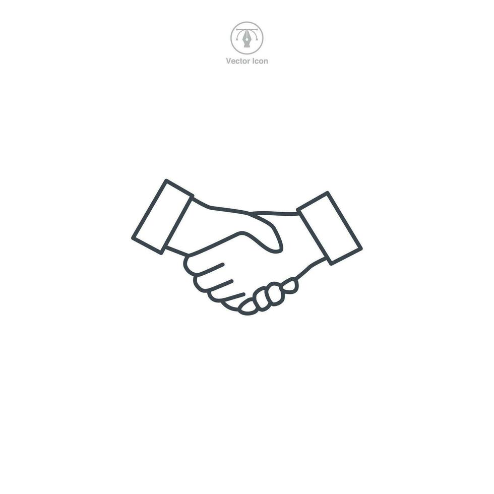 Handshake icon symbol vector illustration isolated on white background