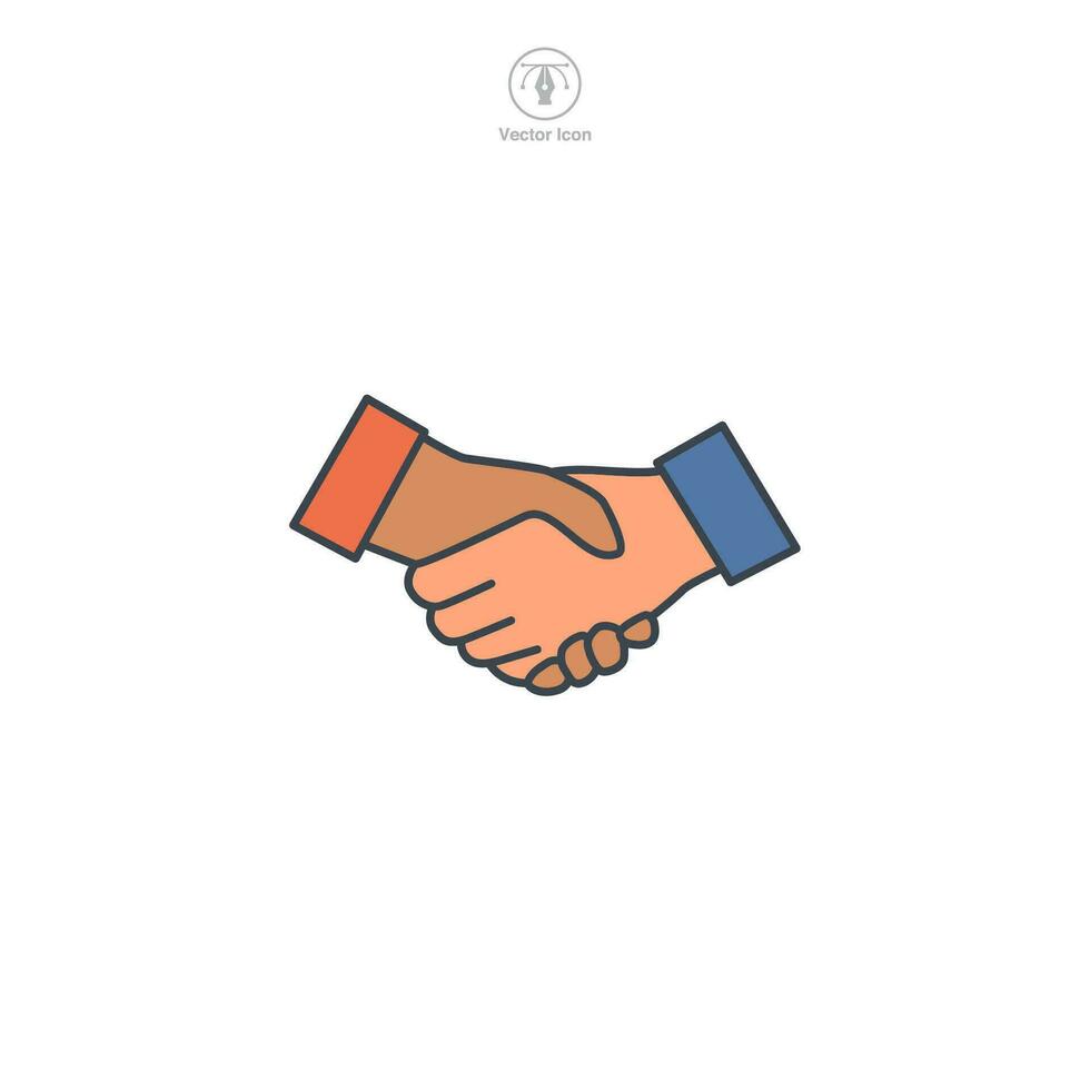 Handshake icon symbol vector illustration isolated on white background