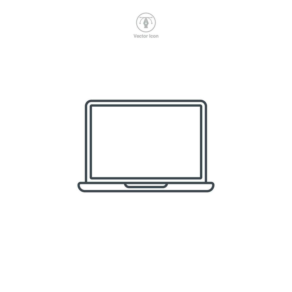 laptop icon symbol vector illustration isolated on white background