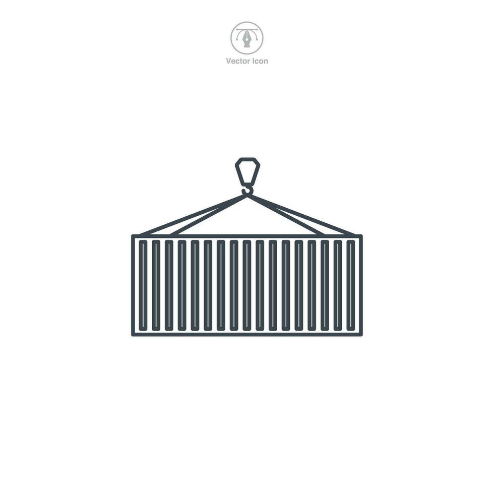 Cargo Container icon symbol vector illustration isolated on white background