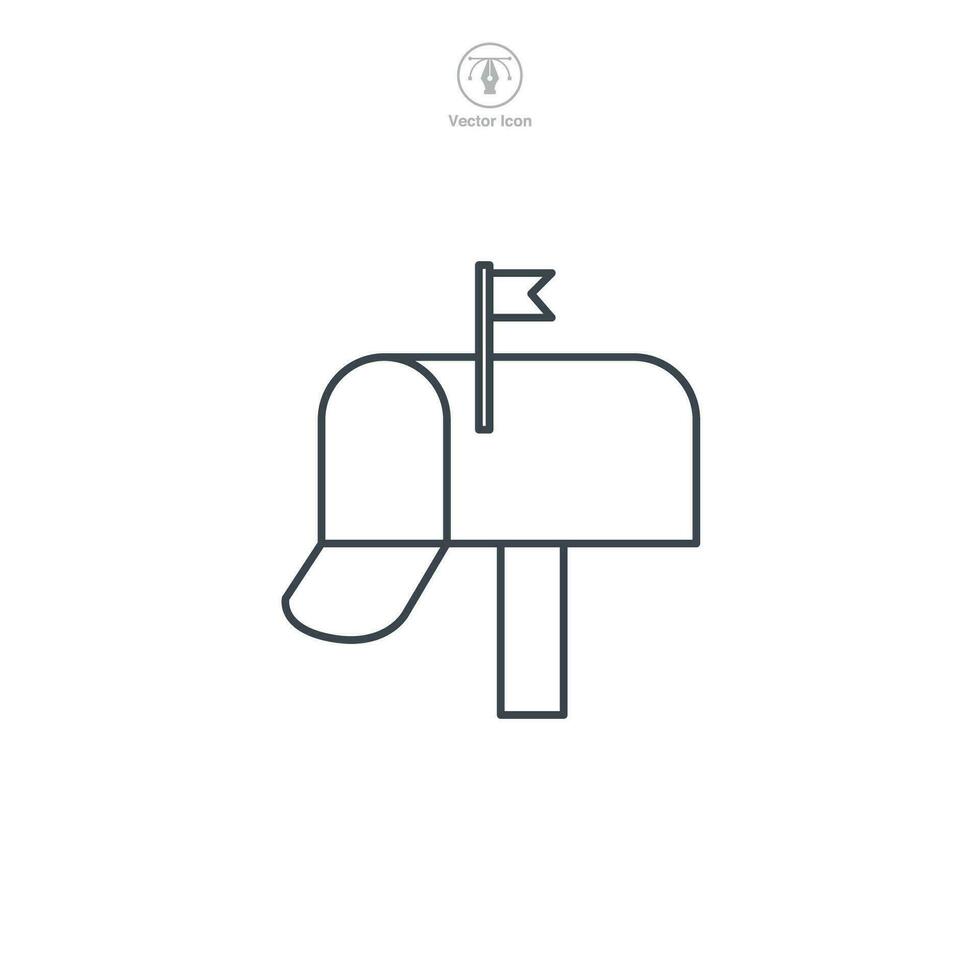 Mailbox icon symbol vector illustration isolated on white background