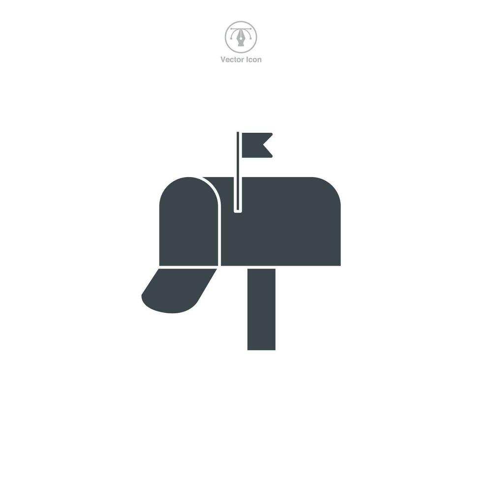 Mailbox icon symbol vector illustration isolated on white background