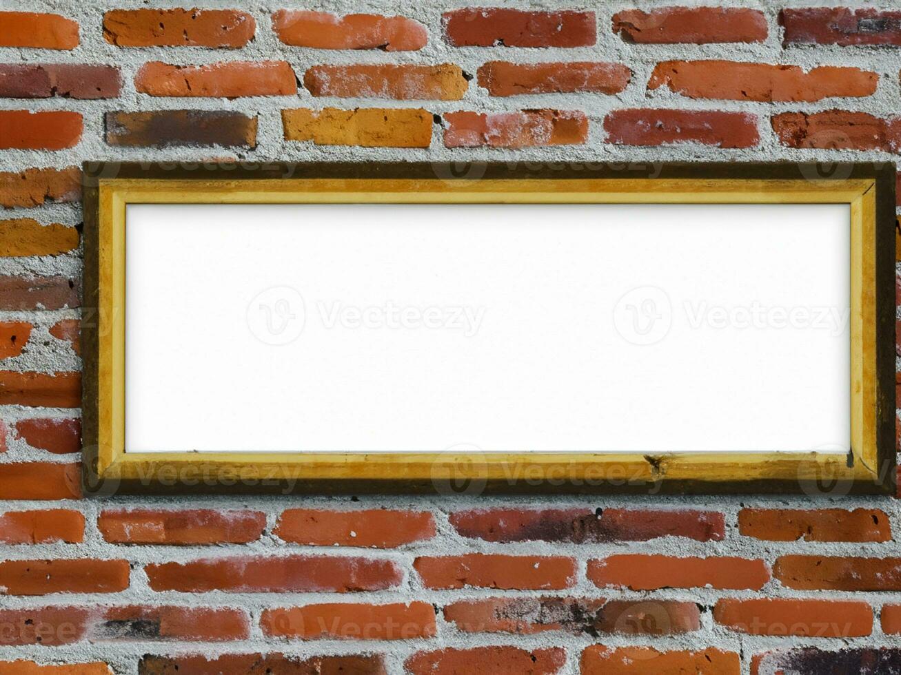 blank billboard on the brick wall. photo