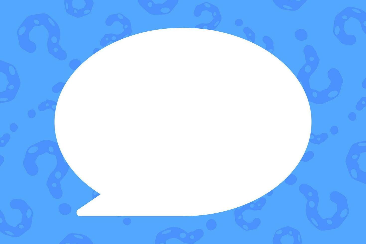 Question mark and bubble chat with copy space background. Blue quiz banner template. vector