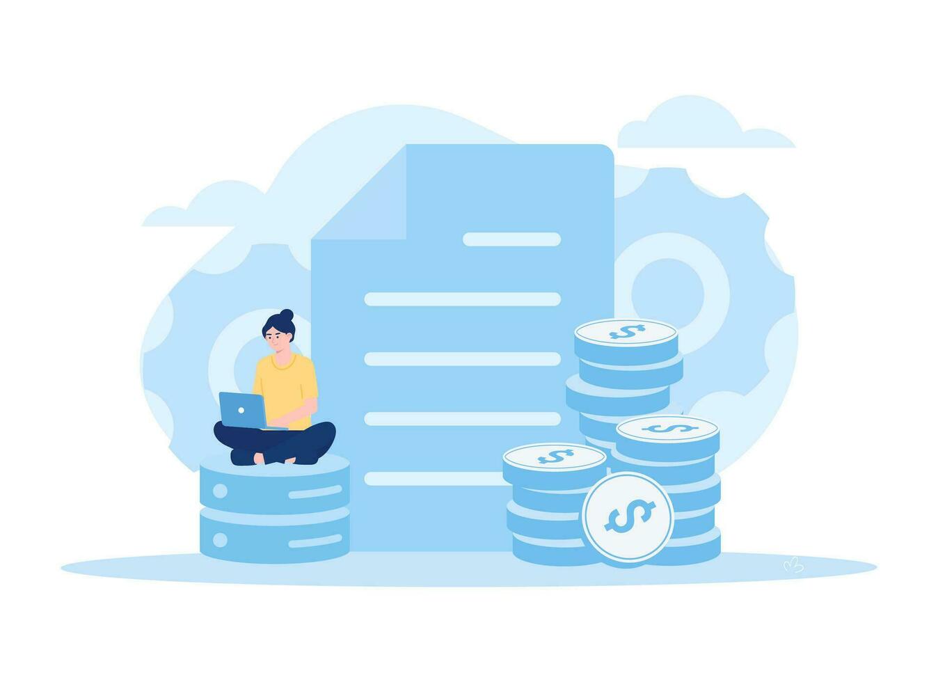 Web hosting concept flat illustration vector