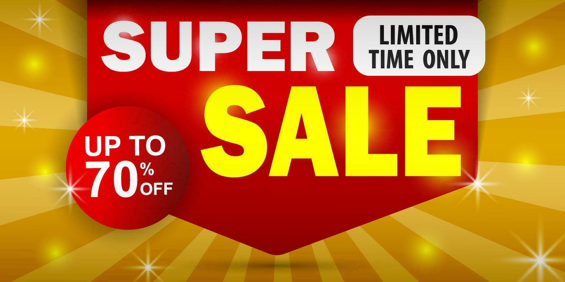 Vector Illustration Limited Time Super Sale Banner