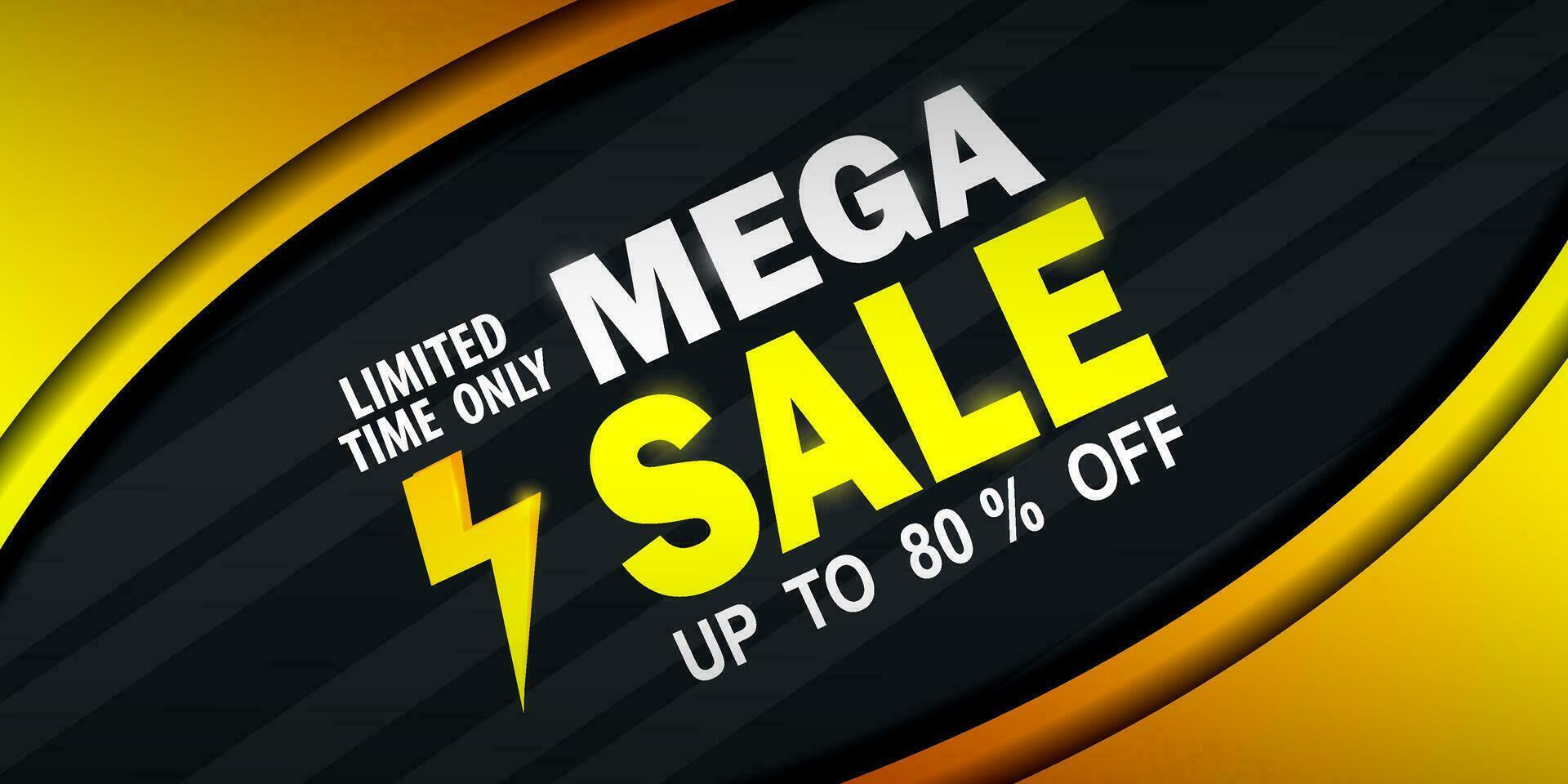 Mega sale discount banner template promotion vector