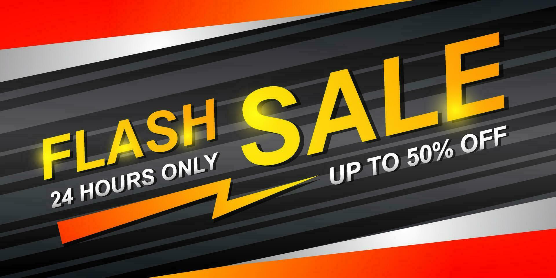 Flash sale discount banner template promotion vector