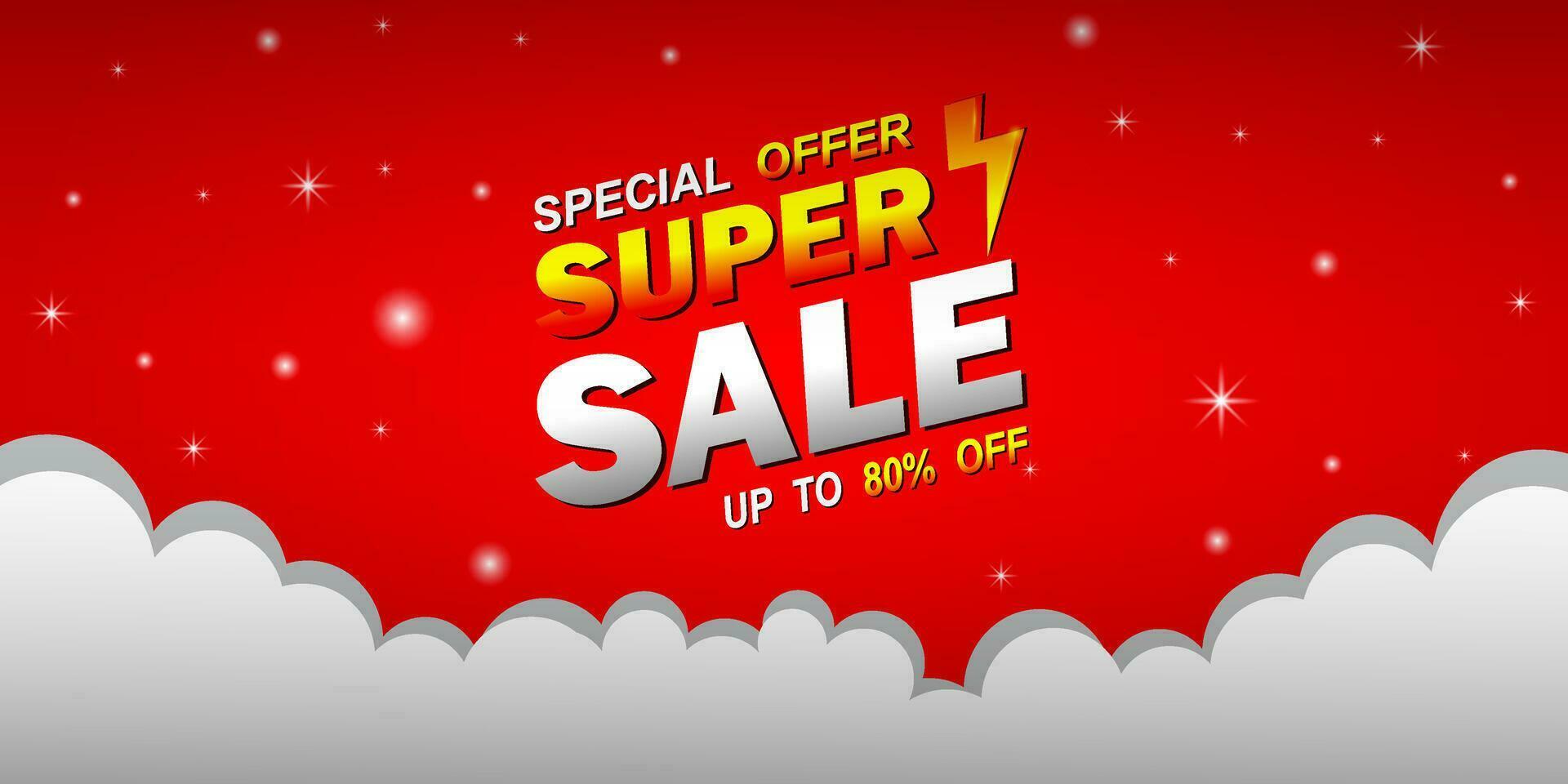 Vector Illustration Limited Time Super Sale Banner