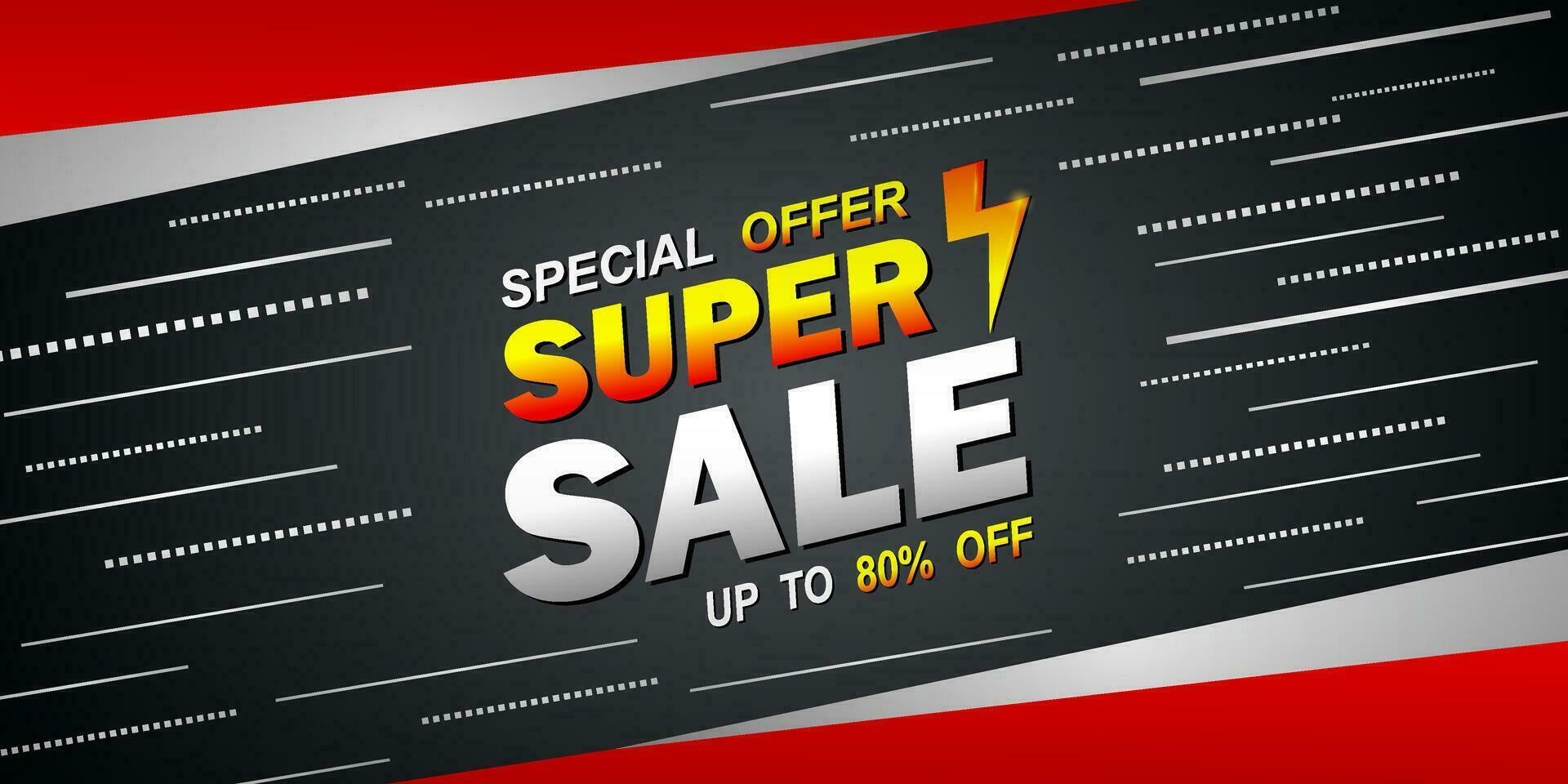 Vector Illustration Limited Time Super Sale Banner