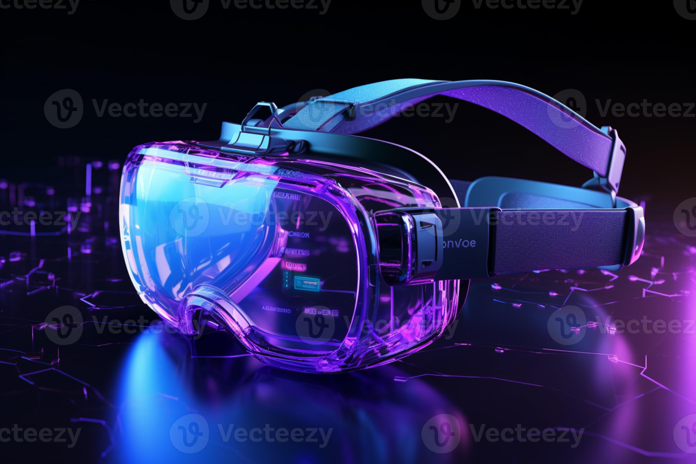 Futuristic sports immersion VR glasses merge gameplay and 3D cyberspace