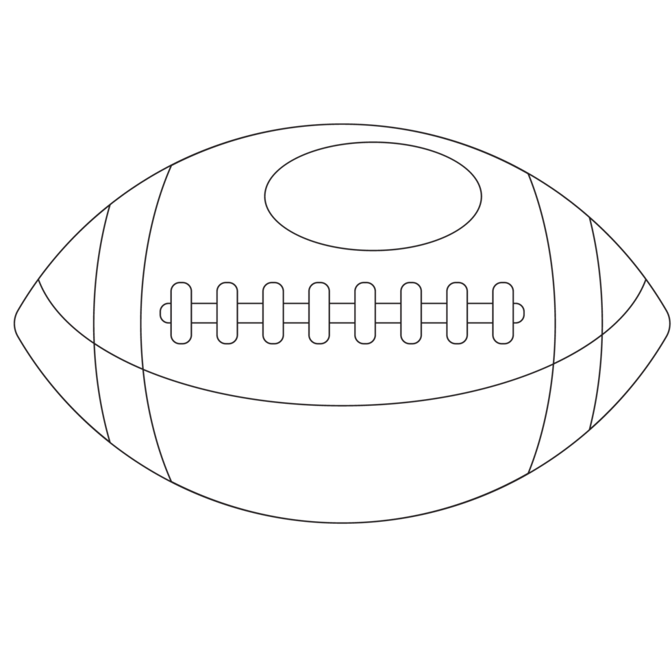 American Football Sport Balls 2D Outline Illustrations png