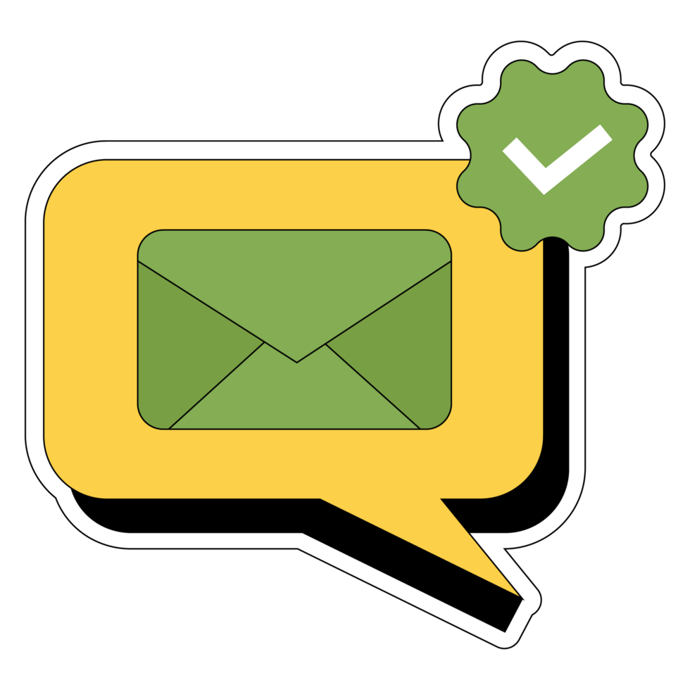 Notification Message Sticker Color 2D Illustration png