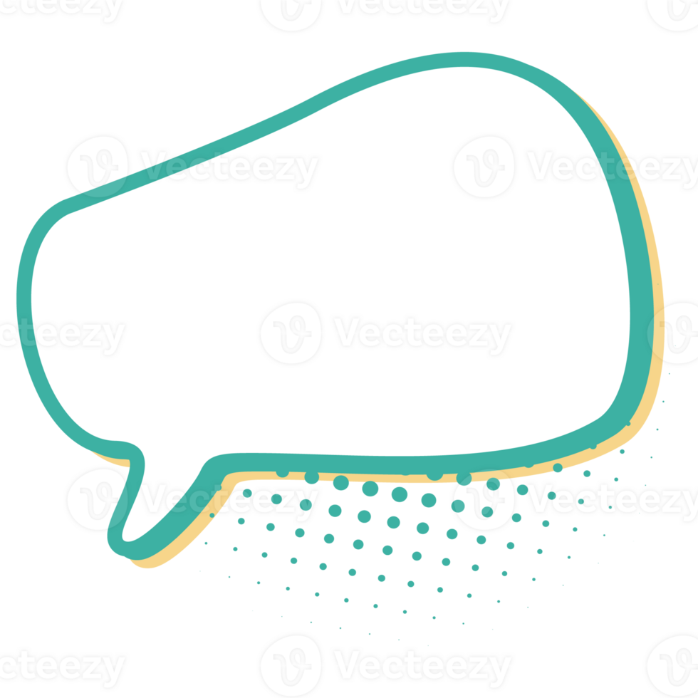 Comic Speech Bubble Retro Color 2D Illustration png