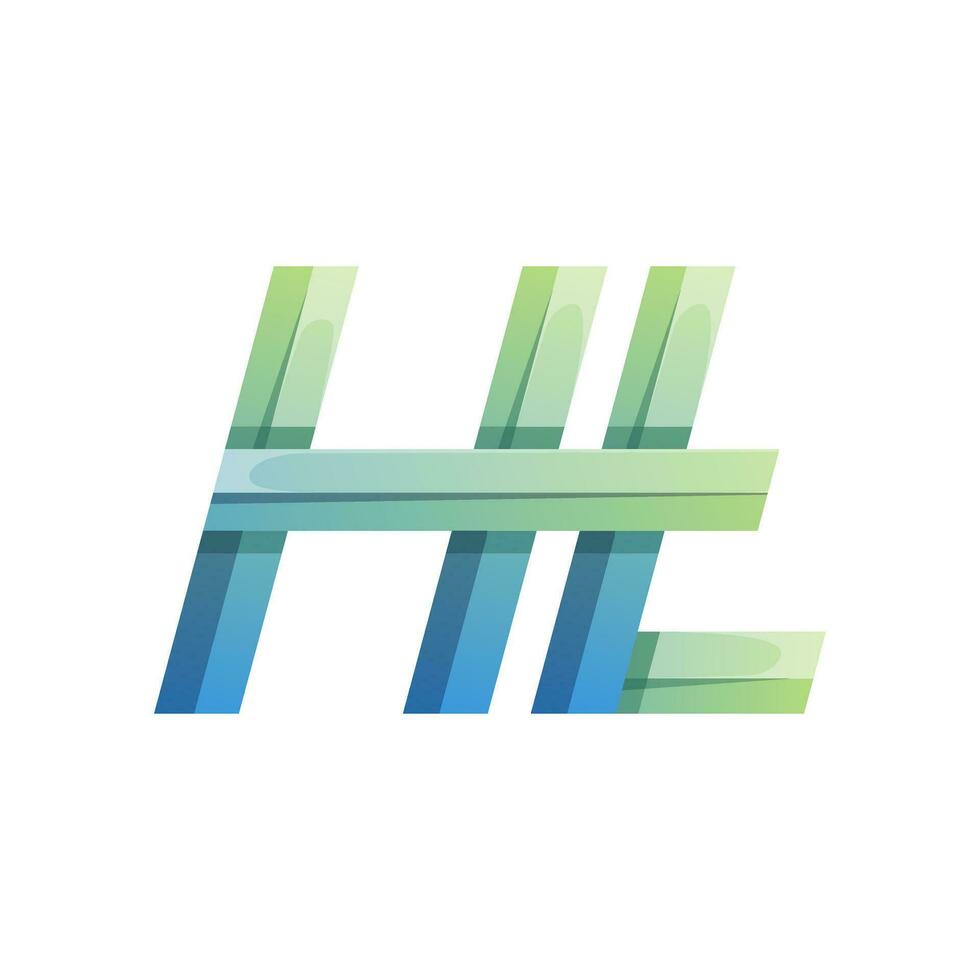 colorful abstract letter H T  icon logo design vector