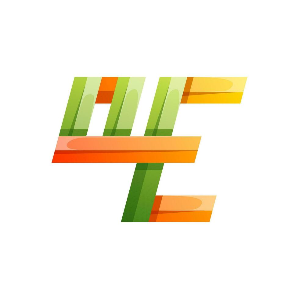 colorful abstract letter O E icon logo design vector