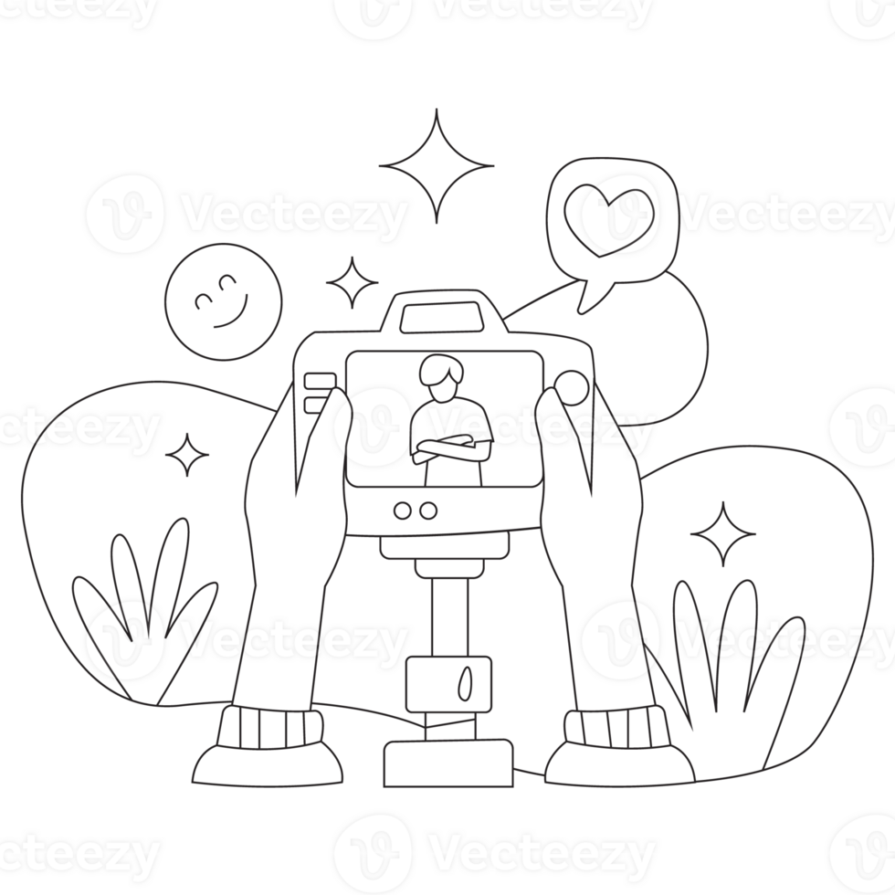 Checking Photo Result Photo Studio 2D Outline Illustrations png