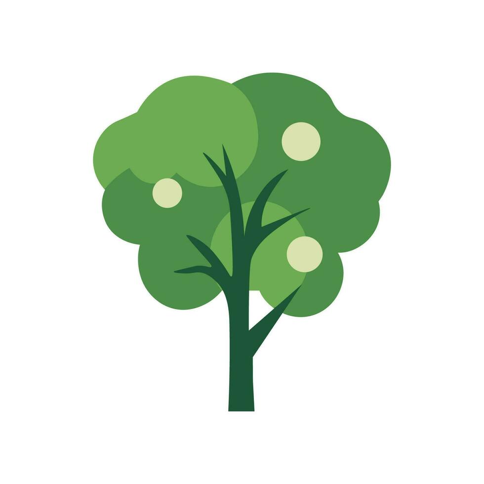 Green Tree Isolated Flat Icon. Suitable for infographics, books, banners and other designs vector
