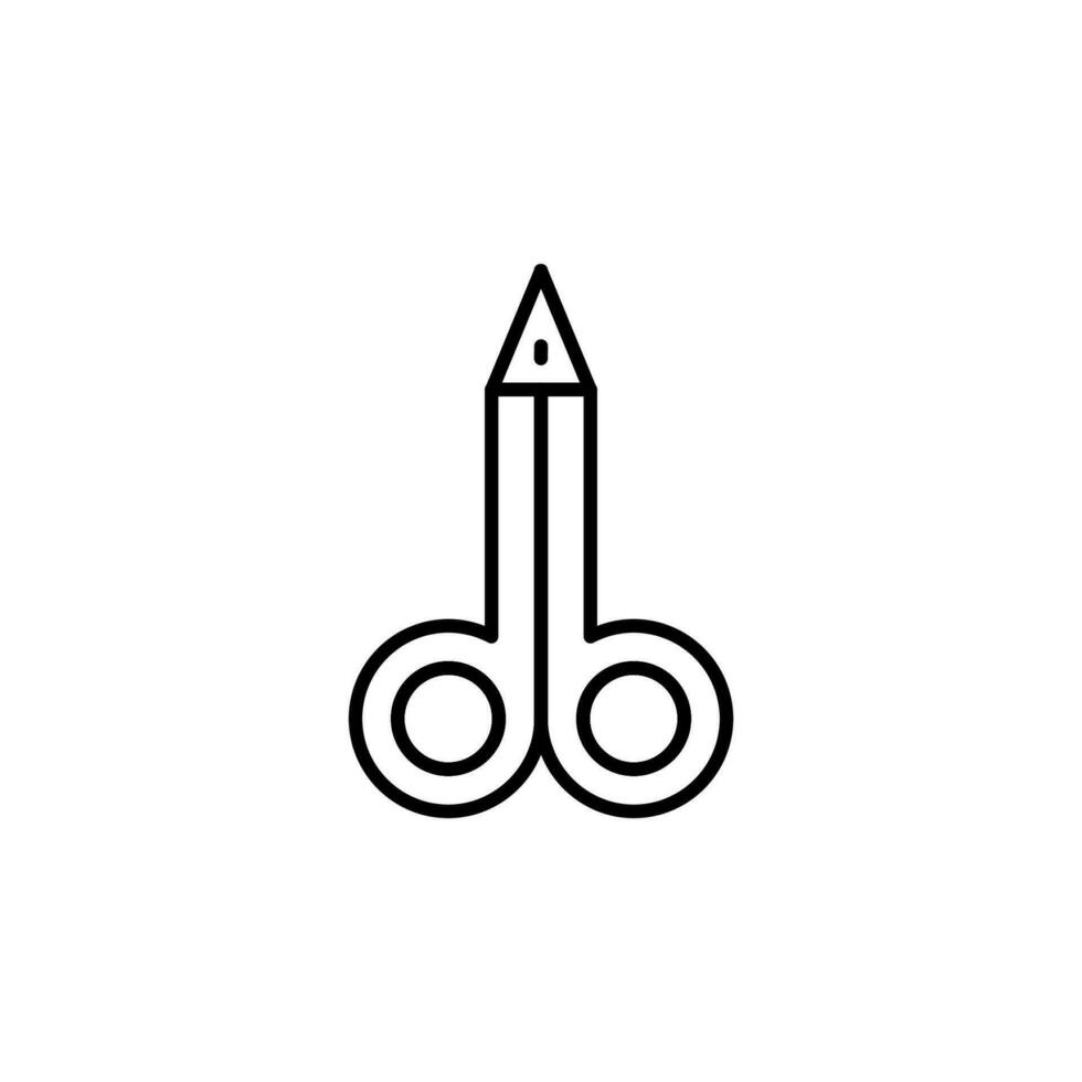 Scissors Vector Symbol. Suitable for books, stores, shops. Editable stroke in minimalistic outline style. Symbol for design