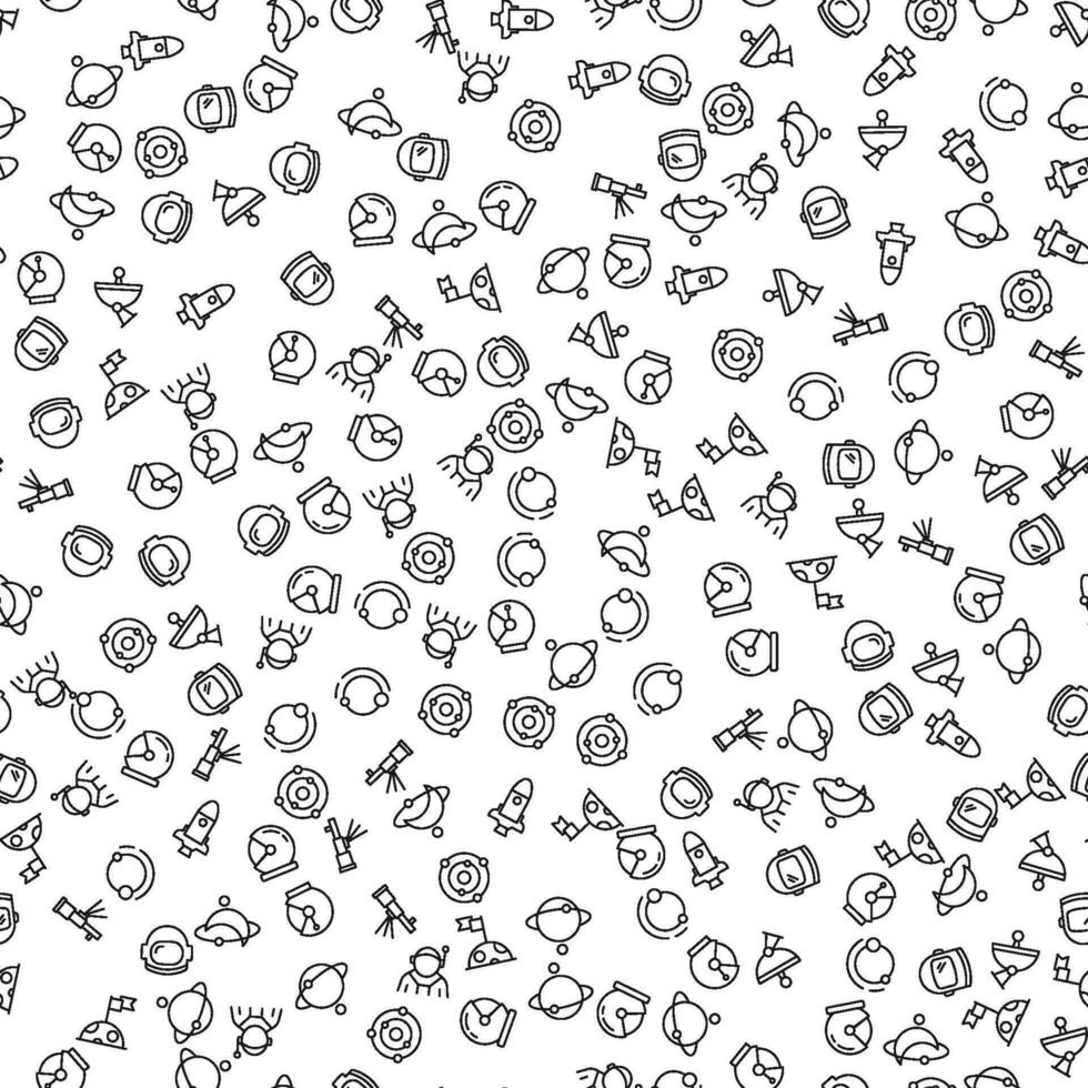 The Moon, Astronaut, Telescope Seamless Pattern. Perfect for web sites, postcards, wrappers, stores, shops vector