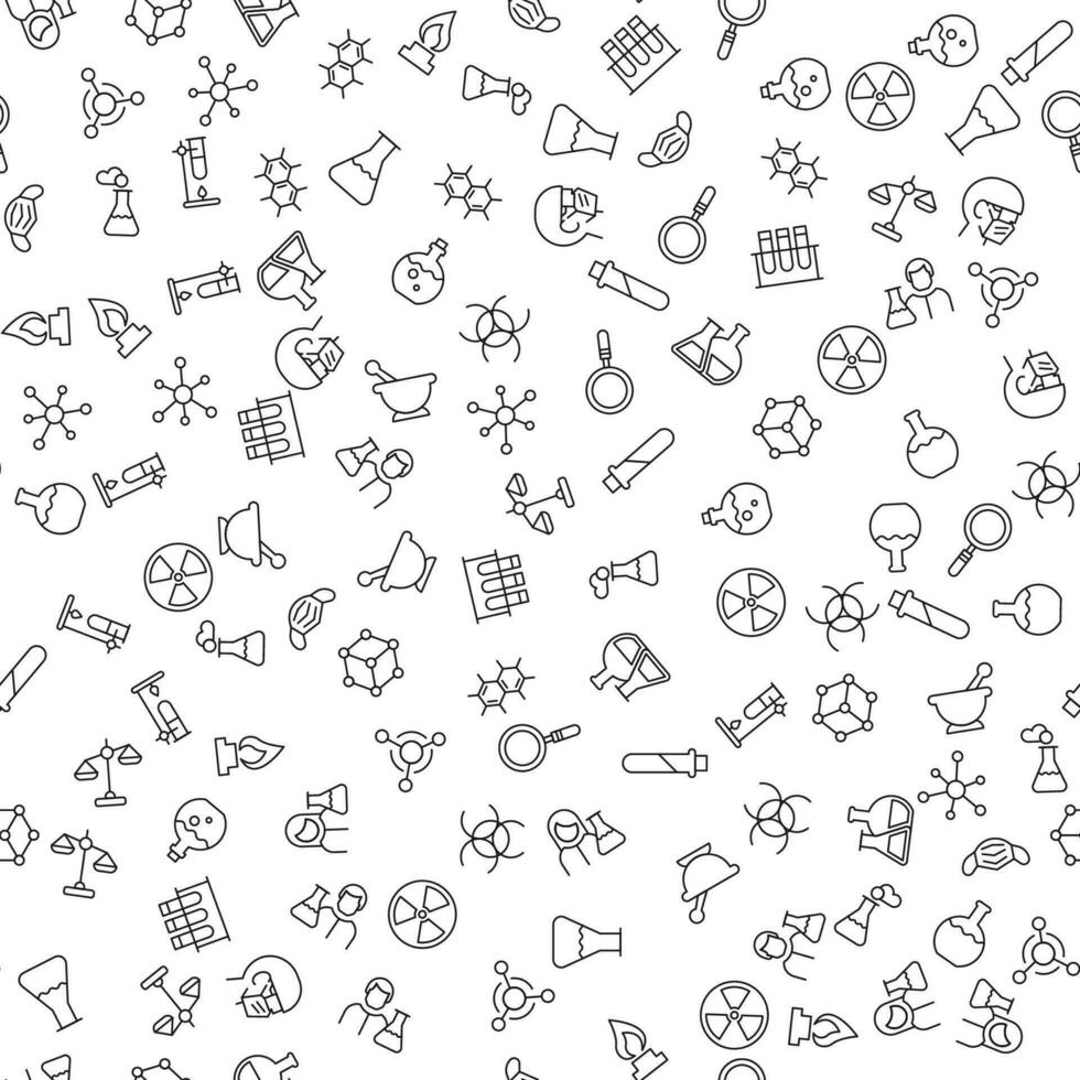 Laboratory, Chemistry, Experiment Seamless Pattern. Perfect for web sites, postcards, wrappers, stores, shops vector