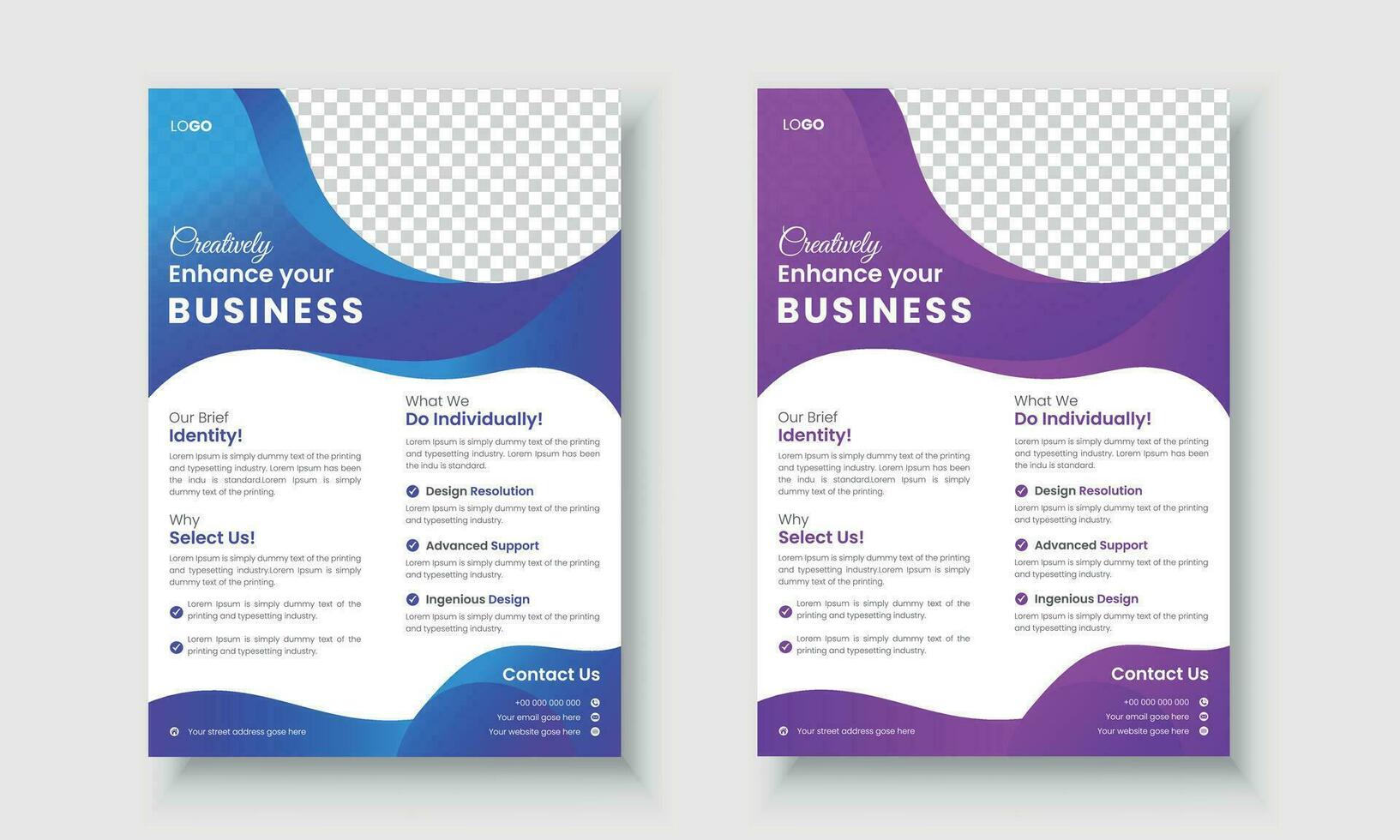 Professional business flyer design template, corporate poster leaflet design annual report cover in A4 size with modern layout. vector