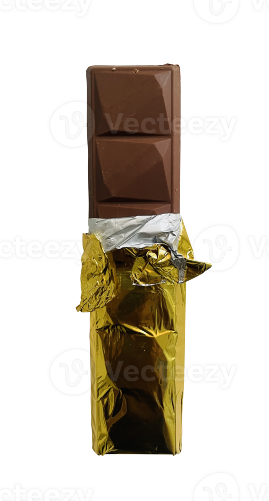chocola bar verpakt met goud folie png