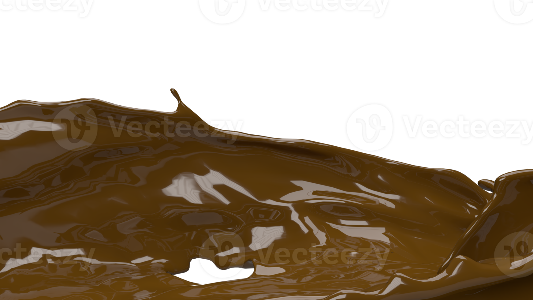 The chocolate splash png image for food concept 3d rendering