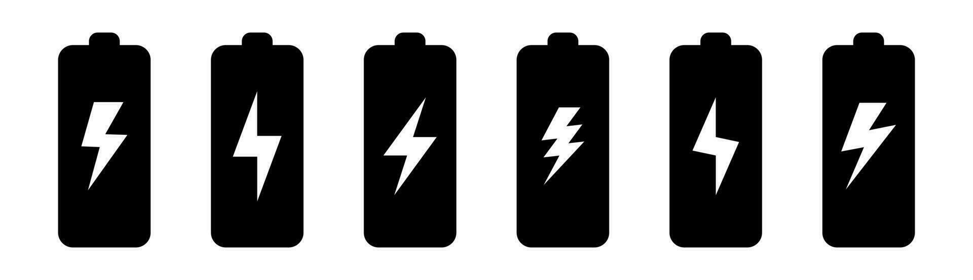 Battery icon with lightning bolt sign. Battery charging icon with lightning bolt symbol. vector