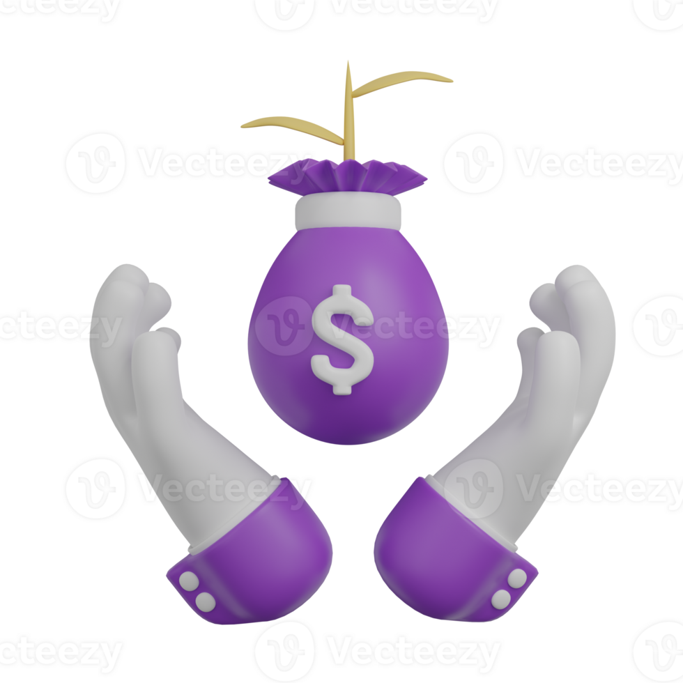 3d rendering of financial icons png