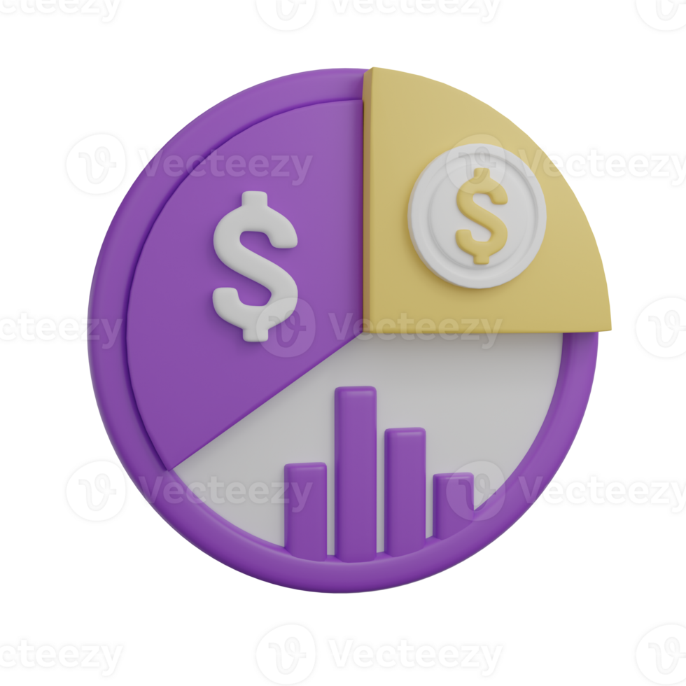 3d rendering of financial icons png