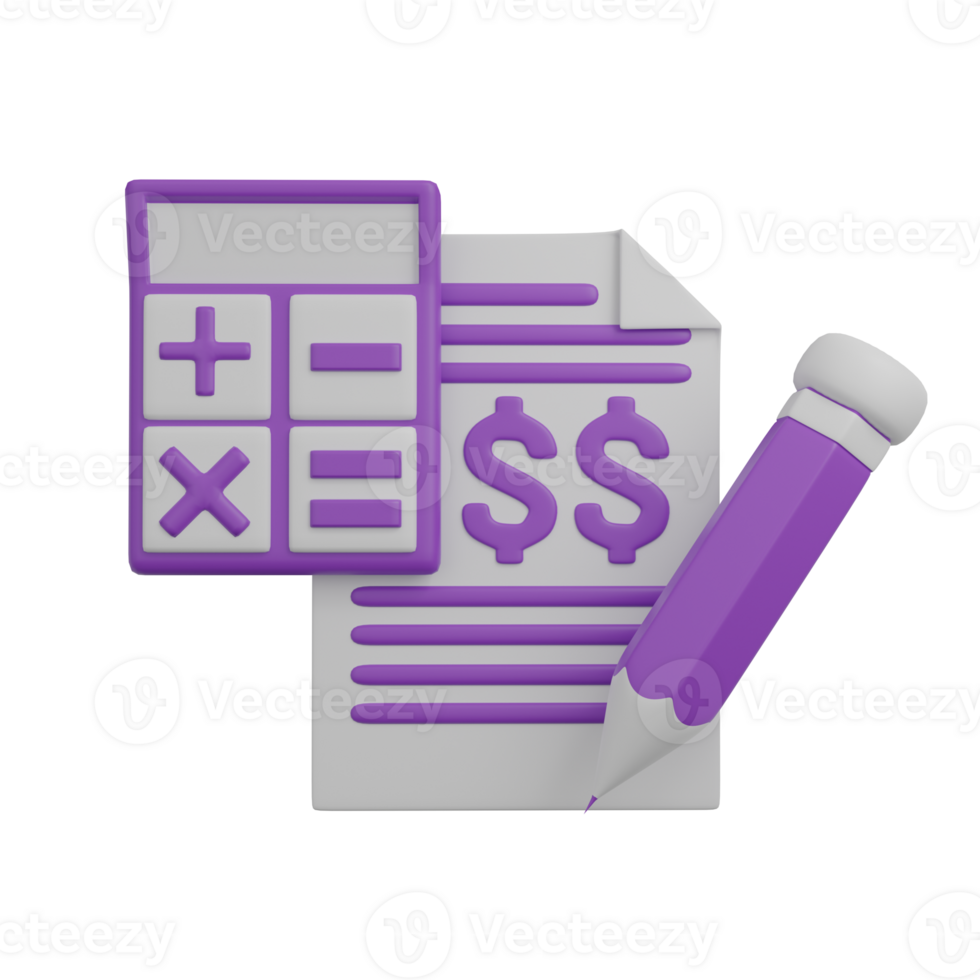 3d rendering of financial icons png
