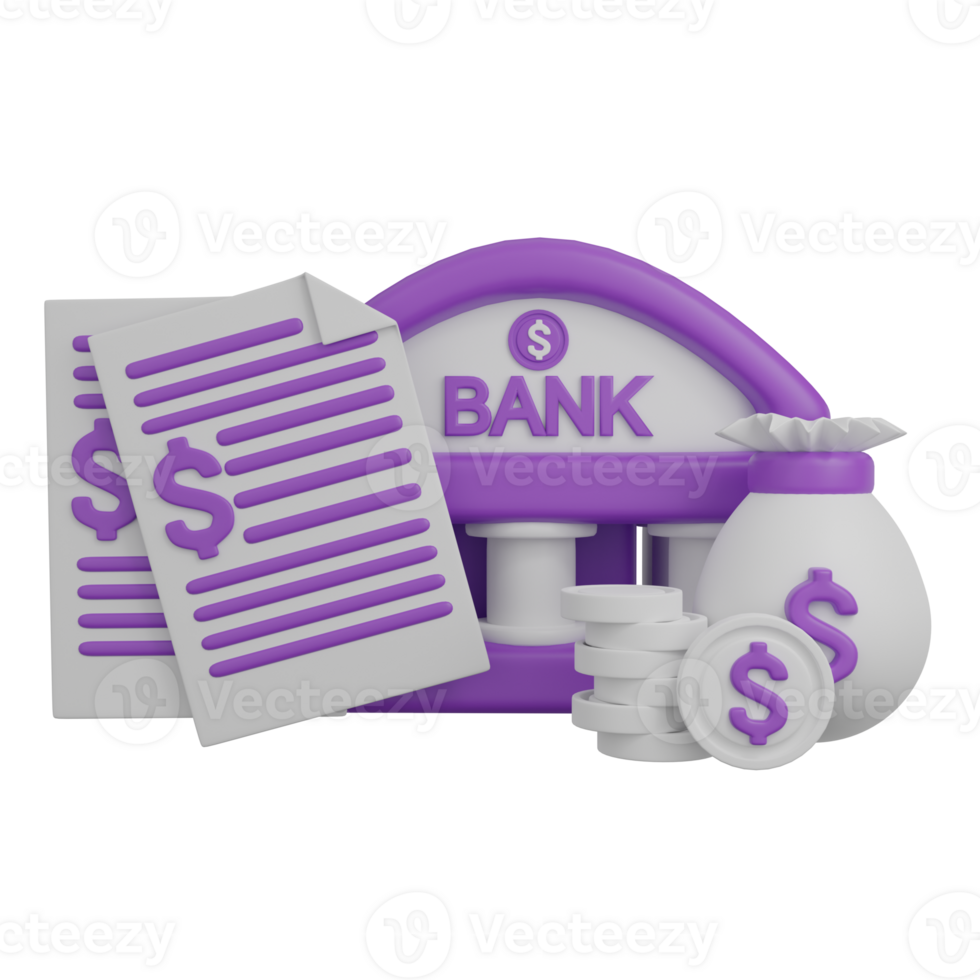 3d rendering of financial icons png
