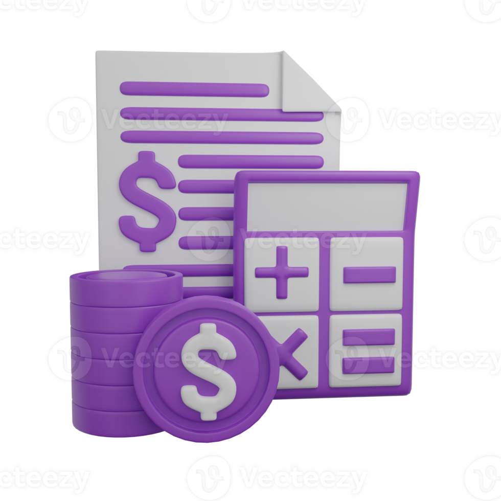 3d rendering of financial icons png