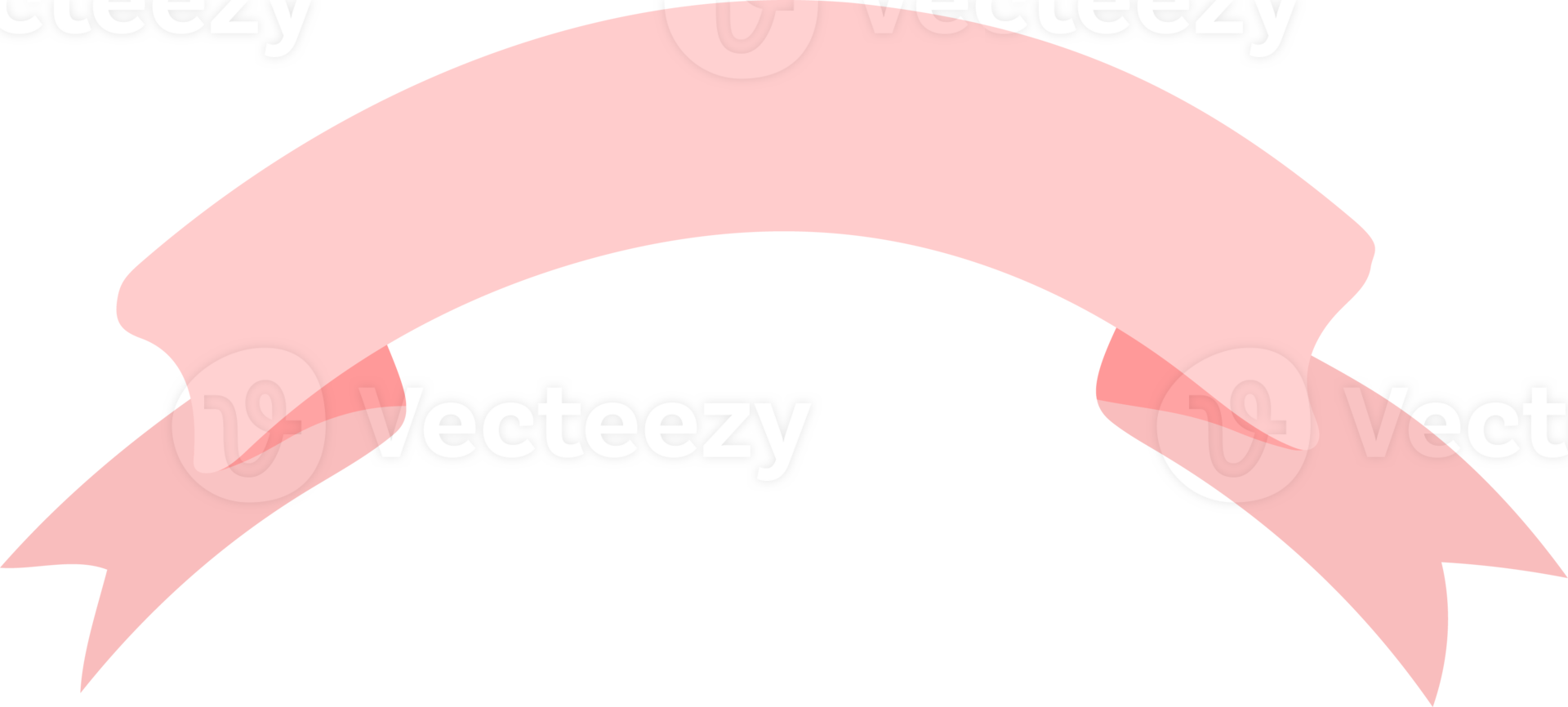 Ribbon banner on transparent background. png