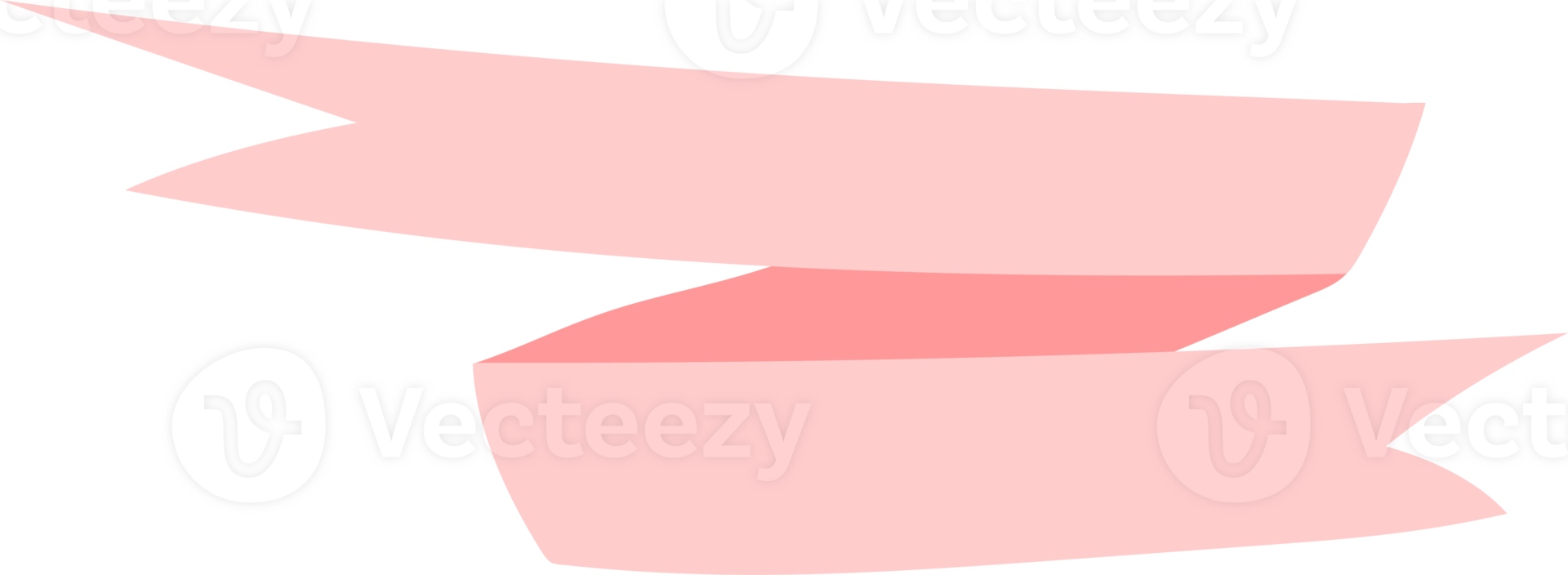 Ribbon banner on transparent background. png