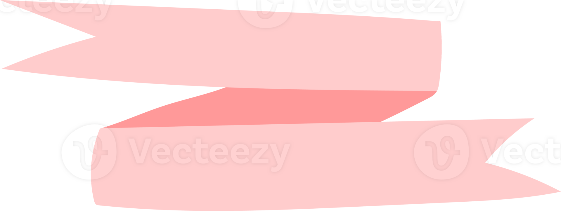 Ribbon banner on transparent background. png
