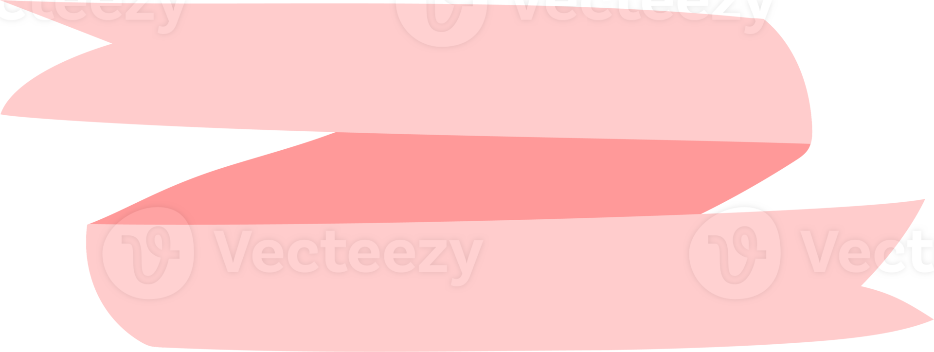 Ribbon banner on transparent background. png