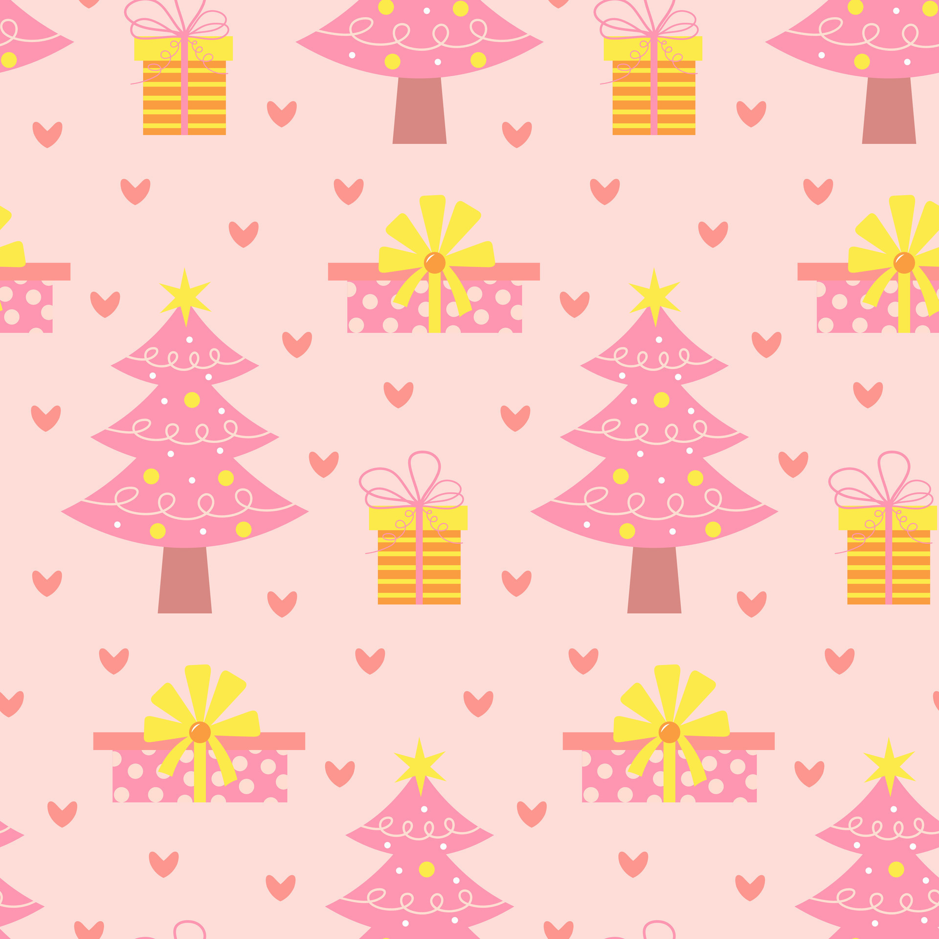 Pastel Christmas seamless pattern, winter seamless pattern