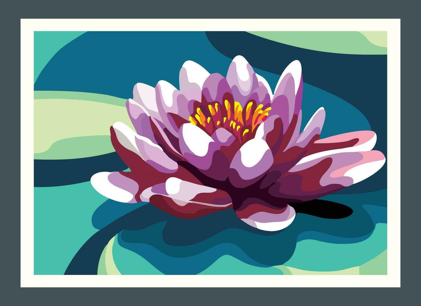 Lotus flower painting vector