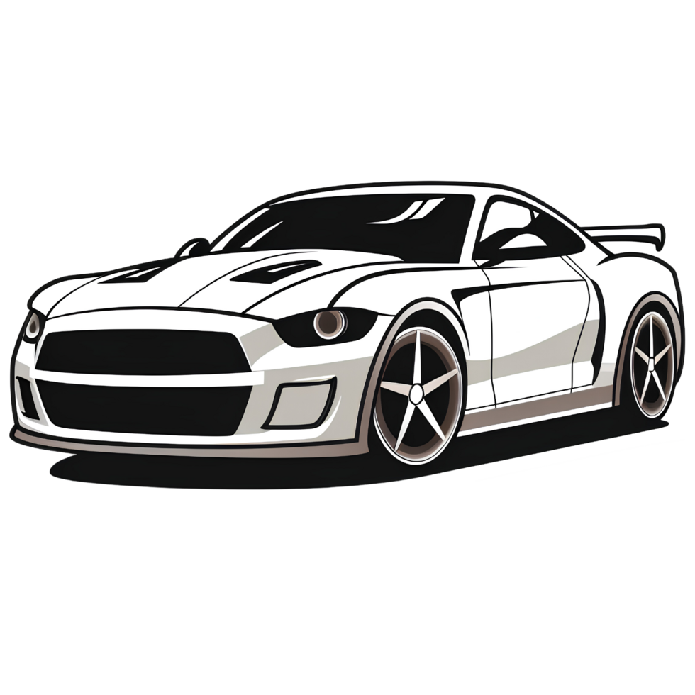 car line art cartoon ai generative png