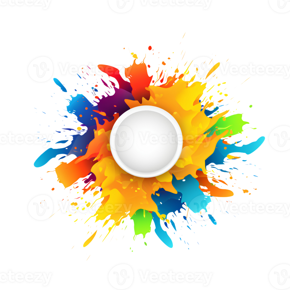 water splatter colorful ai generative png