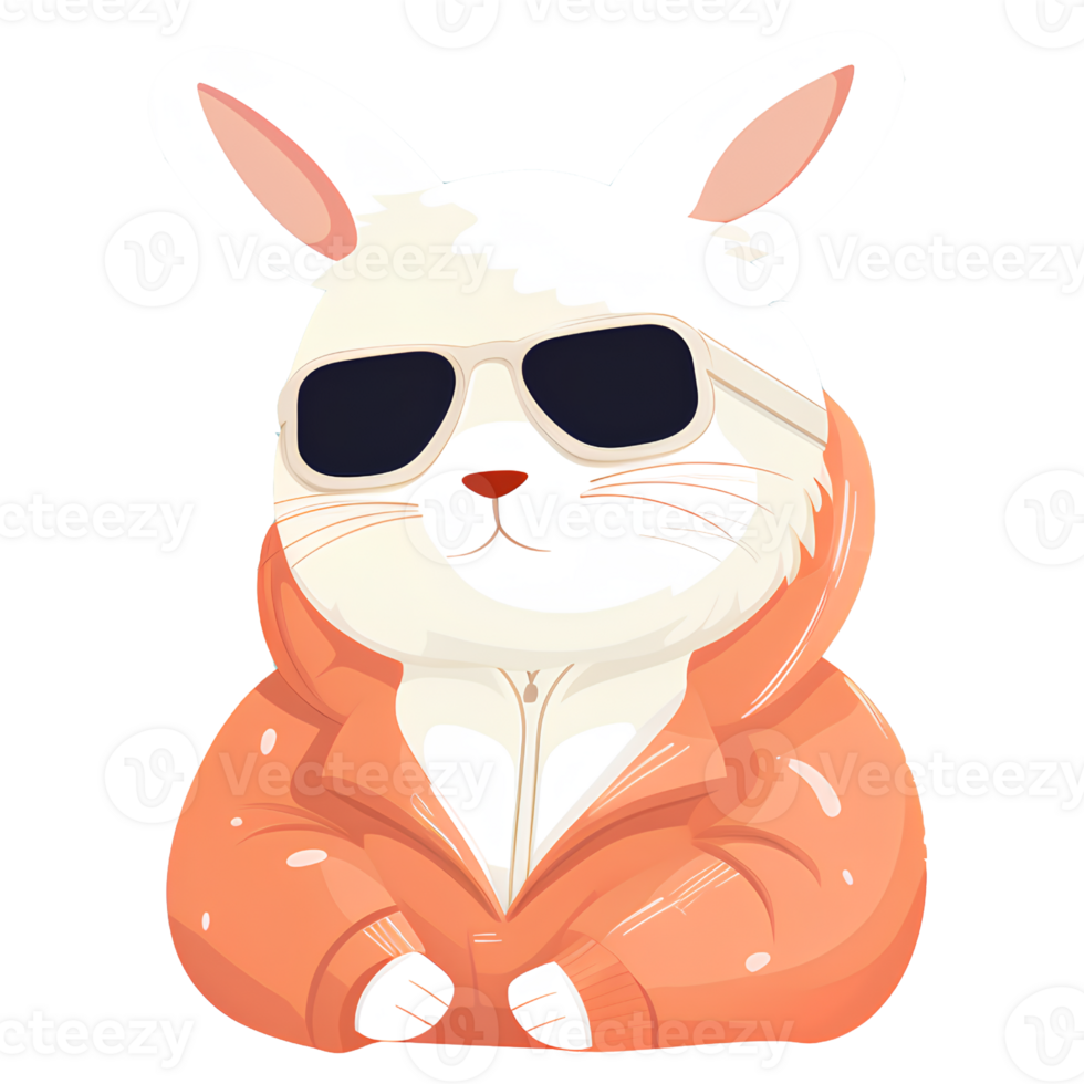 rabbit cool cartoon ai generative png