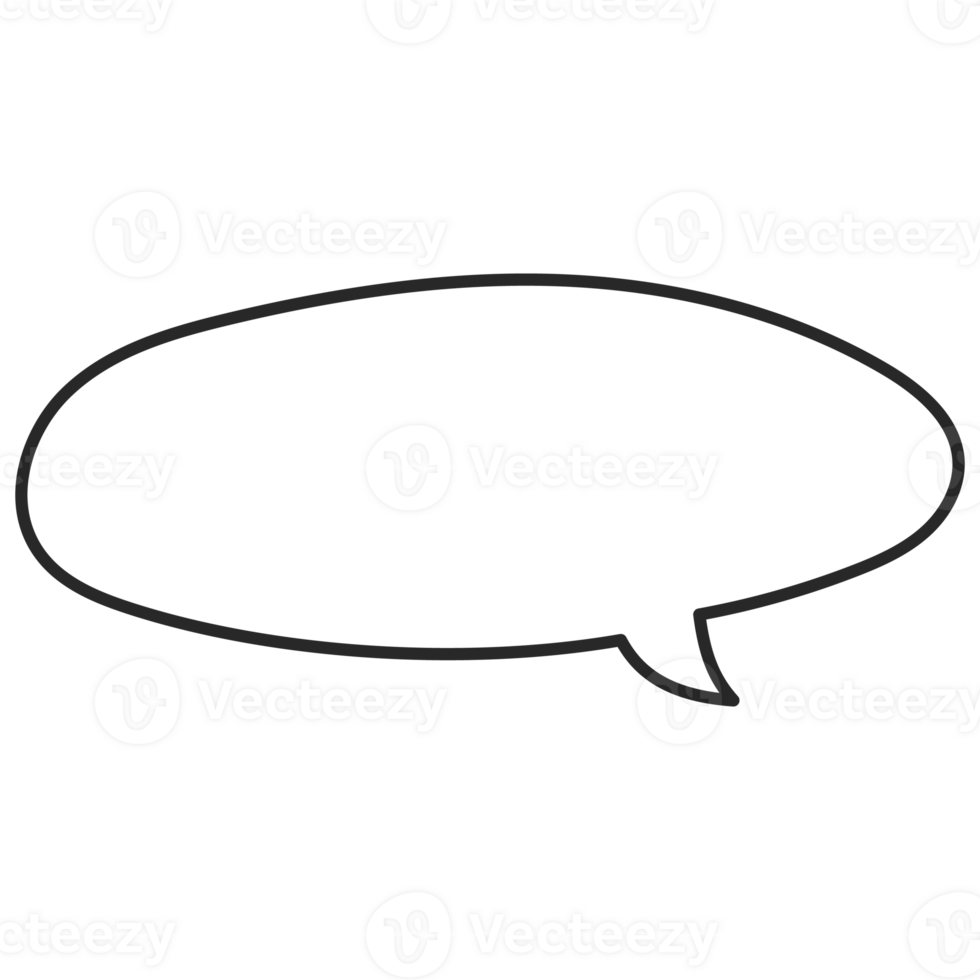 Speech symbol talk and thinking hand drawn style. Bubble with clouds thin line. png
