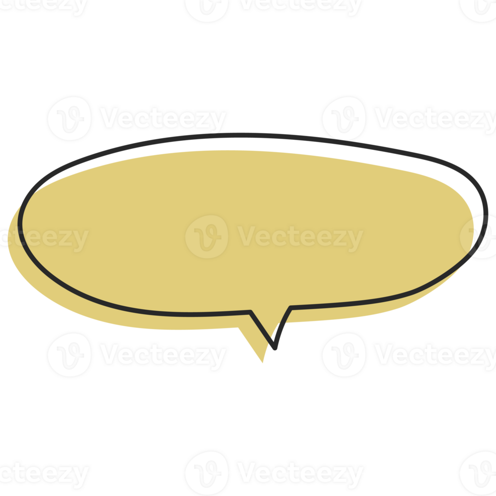 Speech symbol talk and thinking hand drawn style. Bubble with clouds thin line. png