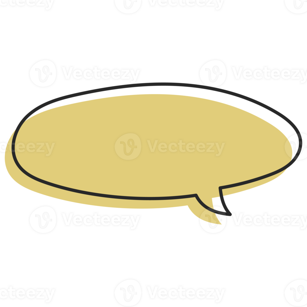Speech symbol talk and thinking hand drawn style. Bubble with clouds thin line. png