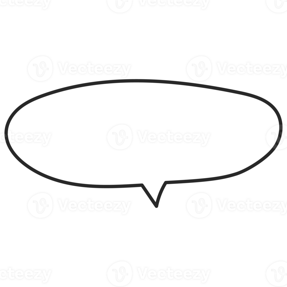 Speech symbol talk and thinking hand drawn style. Bubble with clouds thin line. png
