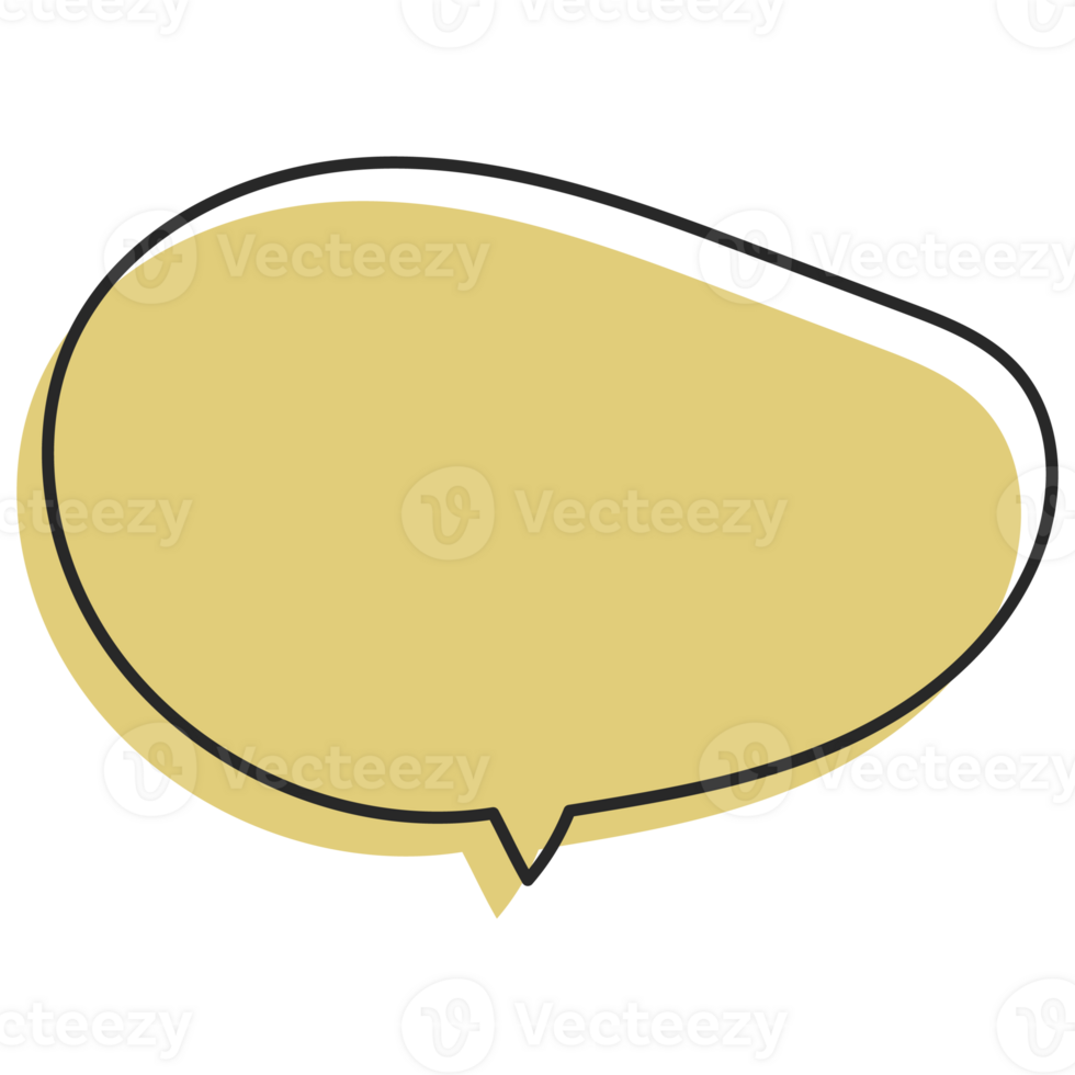 Speech symbol talk and thinking hand drawn style. Bubble with clouds thin line. png